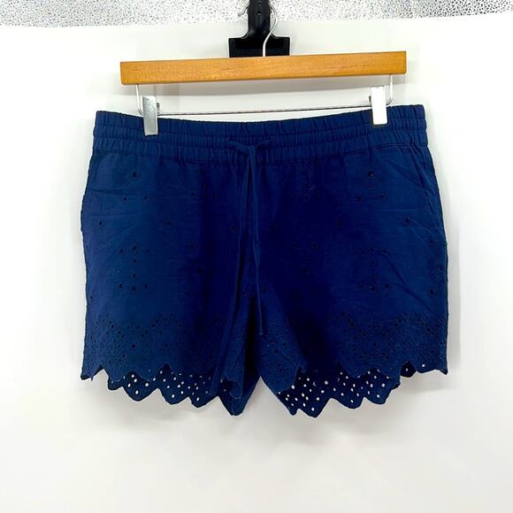 Vineyard Vines Eyelet Pull On Shorts - Navy - Medium - Picture 1 of 5